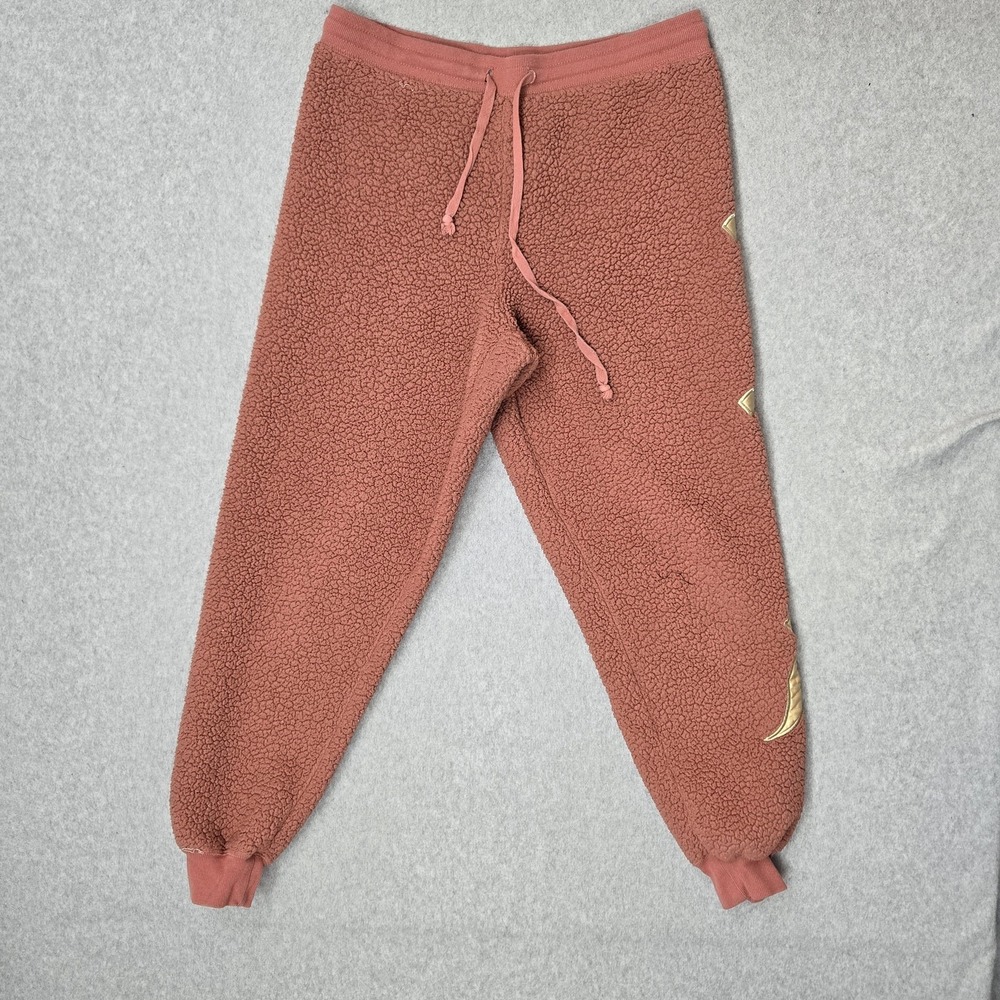 Disney Women Activewear Pants M Pink Embroidered Sherpa Spirit Jersey Disneyland